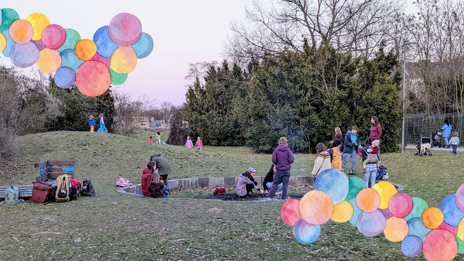 Lagerfeuer und Stockbrot beim Single Parent Day 2025 in Neukölln