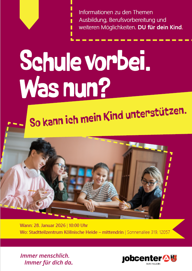 Schule Vorbei Veranstaltung Eltern Januar 2026 Schule vorbei. Was nun? So kann ich mein Kind unterstützen. 28.01.2026