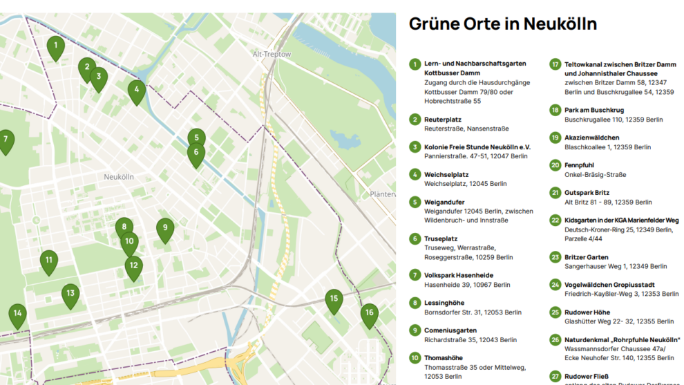 Grüne Orte in Neukölln